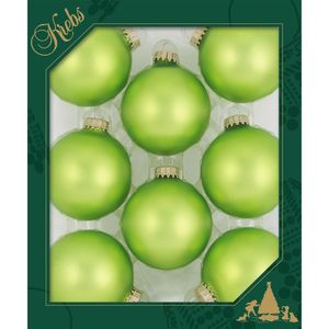 8x stuks glazen kerstballen 7 cm parrot velvet groen