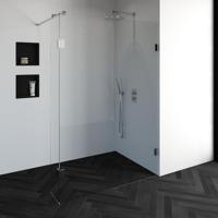 BRAUER Void inloopdouche helder glas 140x200 met 30 zijwand incl. glascoating chroom GS-VOI2H14030200CE