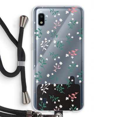 Small white flowers: Samsung Galaxy A10 Transparant Hoesje met koord