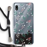 Small white flowers: Samsung Galaxy A10 Transparant Hoesje met koord