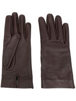 Saint Laurent gants en cuir grainé - Marron