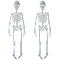2x Glow in the dark hagend decoratie skelet 150 cm - thumbnail