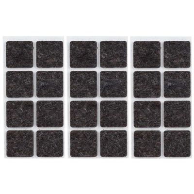 24x Zwarte vierkante meubelviltjes/antislip noppen 2,5 cm