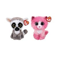 Ty - Knuffel - Beanie Boo's - Linus Lemur & Reagon Cat