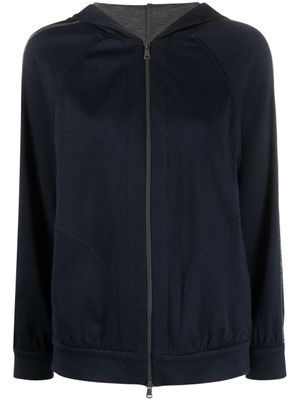 Brunello Cucinelli hoodie zippé Monili - Bleu