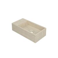 Fontein INK Versus 36x18x9cm Hardsteen Links Zonder Kraangat Mat Travertin