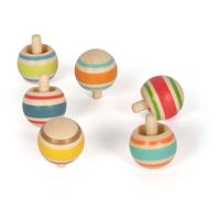 Small Foot - houten tollen gestreept, set van 6