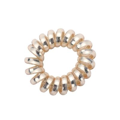 10 stuks Multicolor elastische haar bands spiraalvorm paardenstaart haar banden rubber band haar touw telefoon draad haaraccessoires (goud)