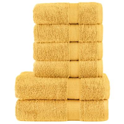 VidaXL 6-delige handdoekenset solund 600 g/m² goudkleurig