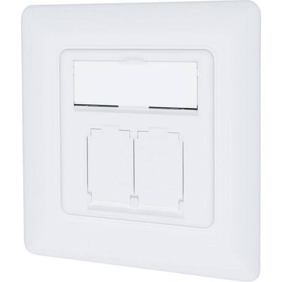 Digitus DN-9010/8-2 Netwerkdoos Inbouw (in muur) Inzet met centraalstuk en frame CAT 6A Wit