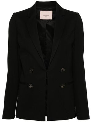 TWINSET blazer en crêpe à plaque logo - Noir