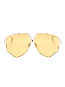 VALENTINO GARAVANI EYEWEAR lunettes de soleil V-Hexagon à monture oversize - Or