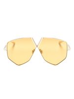 VALENTINO GARAVANI EYEWEAR lunettes de soleil V-Hexagon à monture oversize - Or