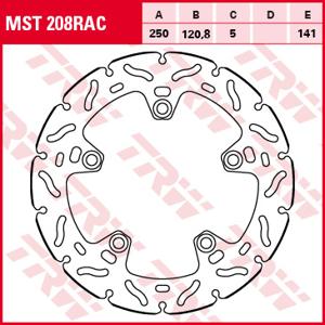TRW Remschijf, remschijven voor de moto, MST208RAC