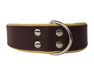 Leren hondenhalsband bruin / naturel