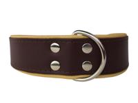 Leren hondenhalsband bruin / naturel