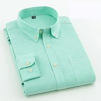 Voor heren Overhemd Button-down overhemd Shirt met kraag Oxford overhemd Zwart Wit Rood Marineblauw Lange mouw Effen Strijkijzer Alle seizoenen Bruiloft Werk Kleding shirts met kraag Lightinthebox