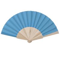 Spaanse waaier - blauw - 42 x 23 cm - hout - verkoelend - handwaaier