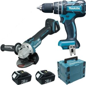 Makita DLX2126TJ1 combiset - DHP484 + DGA504 - 2x 5.0Ah accu's