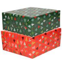 6x Rollen Kerst inpakpapier/cadeaupapier bomen 2,5 x 0,7 meter - thumbnail