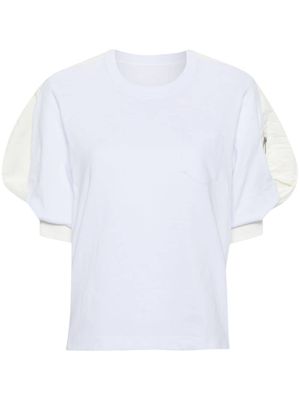 sacai t-shirt en coton à manches bouffantes - Blanc