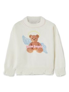 Palm Angels Kids sweat Bear Angel en coton - Blanc