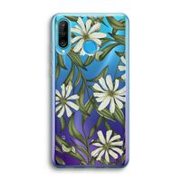Wit bloemenpatroon: Huawei P30 Lite Transparant Hoesje