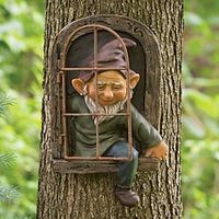 mini tuin ambachten decoratie gnome verlaat het raam grillige boom sculptuur tuin decoratie tuin gnome outdoor ornament Lightinthebox - thumbnail