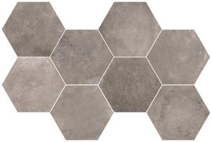 Backstage Graphite Mosaico mozaiek hexagon 30x50 cm antraciet mat