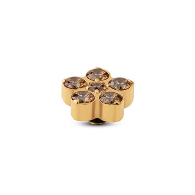 Melano Twisted Frozen Star CZ Steentje Champagne Goud