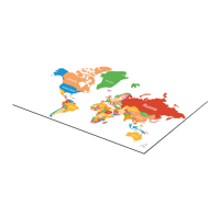Originele placemats Kleurrijke wereldkaart