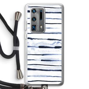 Ink Stripes: Huawei P40 Pro Plus Transparant Hoesje met koord