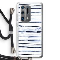 Ink Stripes: Huawei P40 Pro Plus Transparant Hoesje met koord