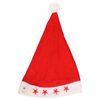 Kerstmuts met rode sterren en lichtjes voor kinderen - thumbnail