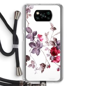 Mooie bloemen: Xiaomi Poco X3 Pro Transparant Hoesje met koord