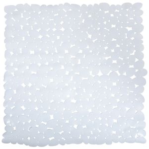 Douche/bad anti-slip mat badkamer - pvc - wit - 53 x 53 cm - vierkant