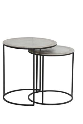 Light & Living Bijzettafel 'Talca' Set van 2 stuks, ruw nikkel