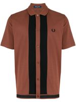 Fred Perry polo en coton à empiècements - Marron