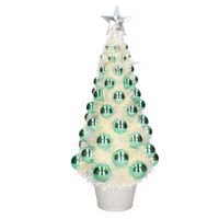 Kunstkerstboom compleet met lichtjes en ballen groen 40 cm - Kunstkerstboom - thumbnail