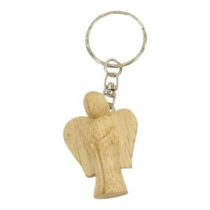 Witte Houten Sleutelhanger Beschermengel Sarana, 10 gram