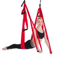 6 behandelt bodybuilding hand stand inelasticiteit luchtfoto yoga hangmat (rood)
