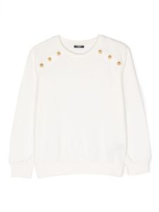 Balmain Kids sweat en coton à logo imprimé - Blanc