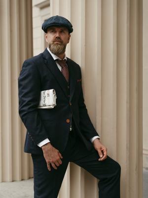 Maatpak Voor Heren | 3-delig Pak | Marineblauw Barleycorn | Finn Shelby | Peaky Blinders | Peaky Blinders