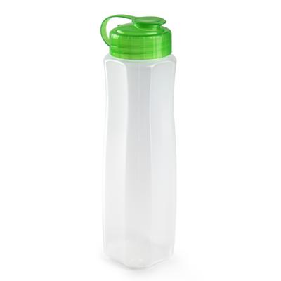 Plasticforte waterfles - 1000 ml - transparant met dop groen - drinkfles - sport
