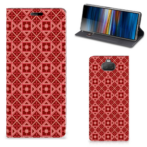 Sony Xperia 10 Hoesje met Magneet Batik Rood