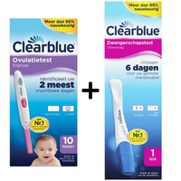 Clearblue Combipack: 1x Zwangerschapstest Ultravroeg en 10x Ovulatietest Digitaal - thumbnail