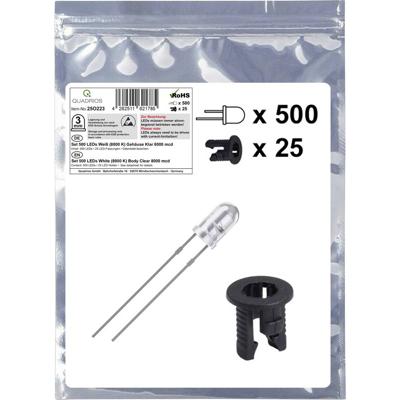 Quadrios 25O223 LED-assortiment Wit Rond 3 mm 8000 mcd 20 mA 3.0 V