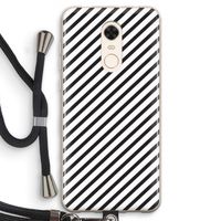 Strepen zwart-wit: Xiaomi Redmi 5 Transparant Hoesje met koord