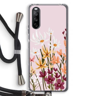 Painted wildflowers: Sony Sony Xperia 10 III Transparant Hoesje met koord