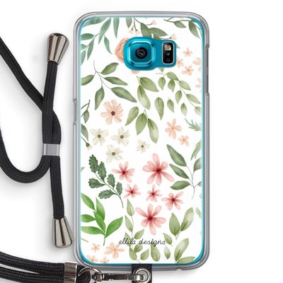 Botanical sweet flower heaven: Samsung Galaxy S6 Transparant Hoesje met koord